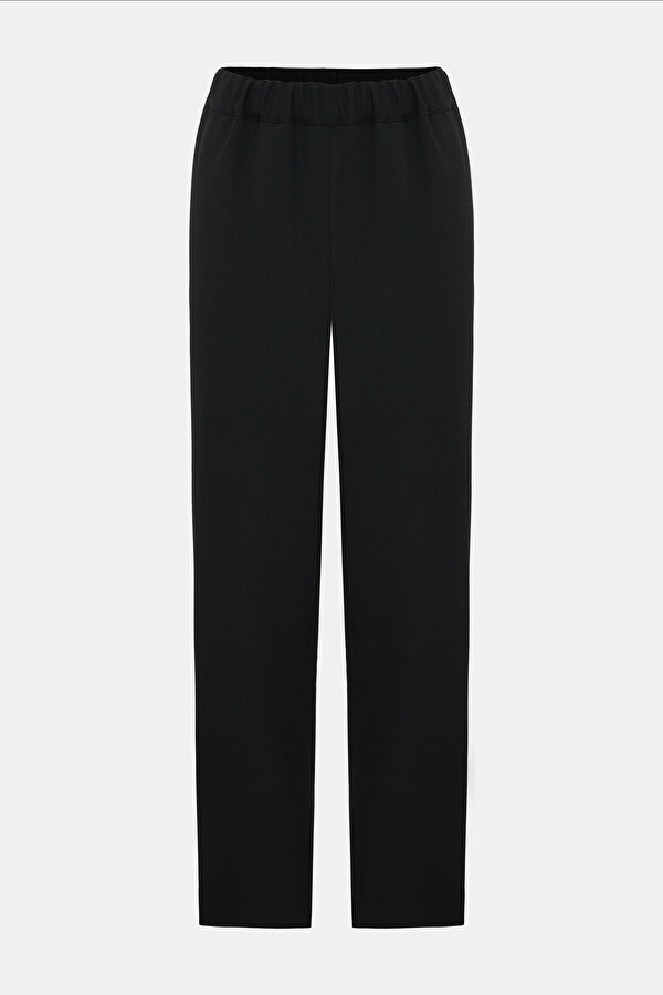 BLACK STRAIGHT CUT WOOL TROUSERS