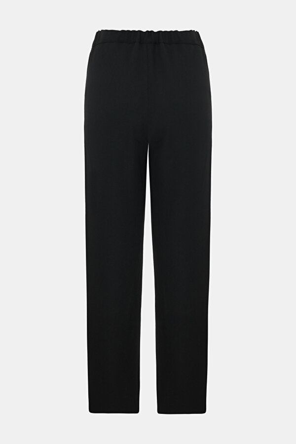 BLACK STRAIGHT CUT WOOL TROUSERS 2