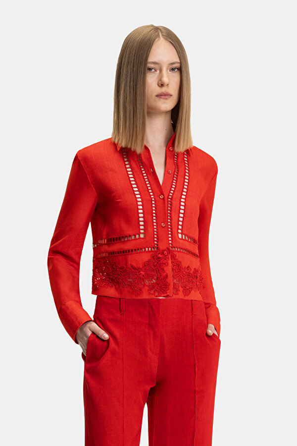 RED LONG SLEEVE SHIRT