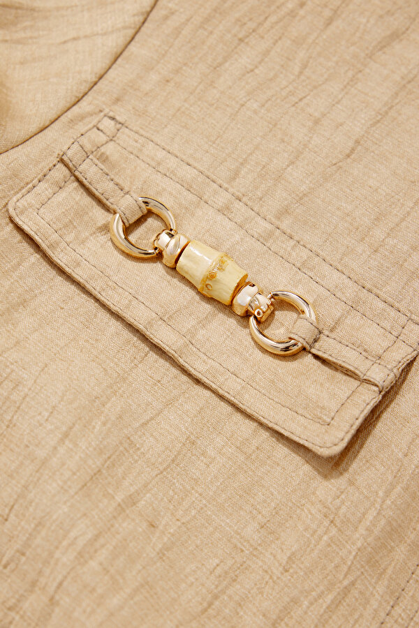 BEIGE UPRIGHT COLLAR JACKET 12