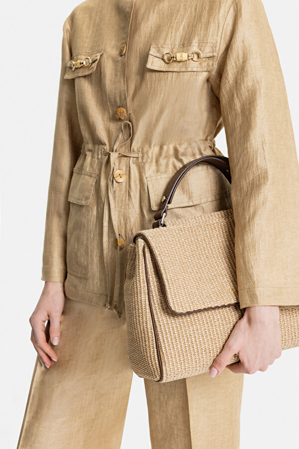 BEIGE UPRIGHT COLLAR JACKET 6