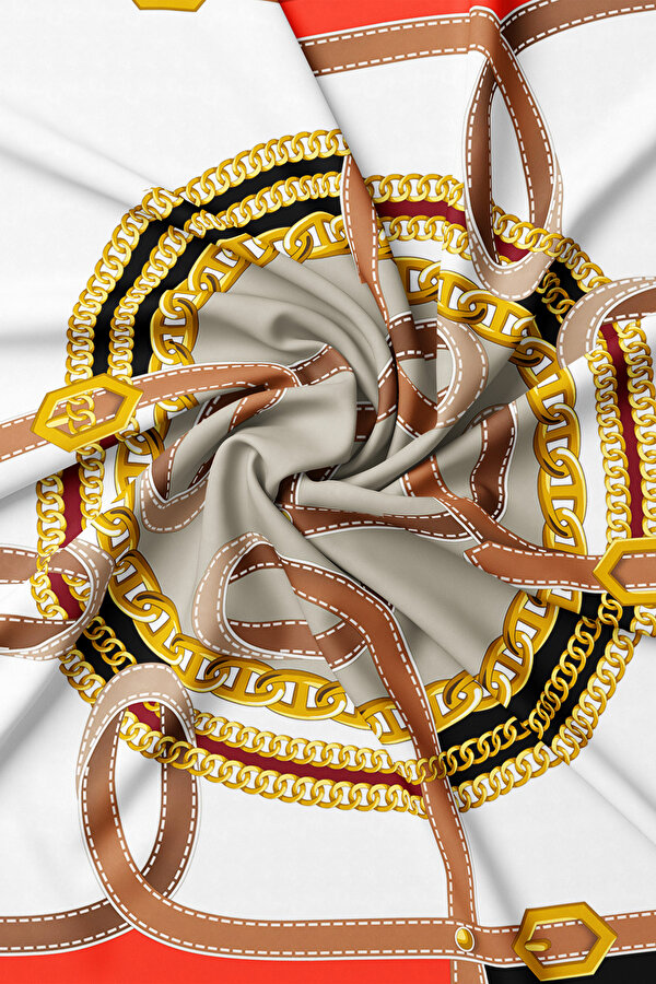 RED OBJECT DESIGN TWILL SCARF 2