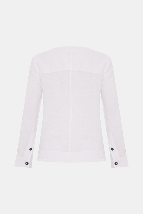 WHITE BOAT NECK JACKET 2