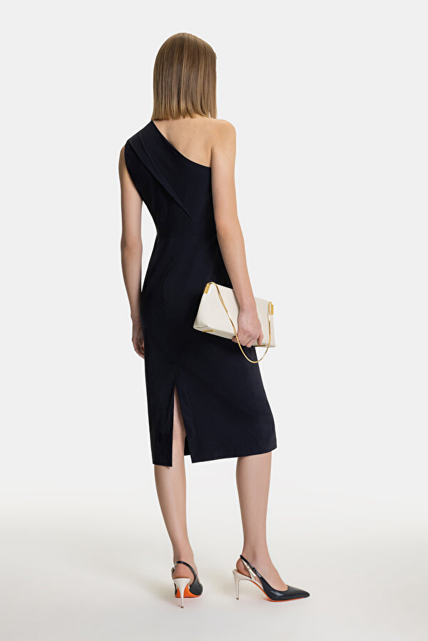 NAVY BLUE ONE SHOULDER DRESS 2