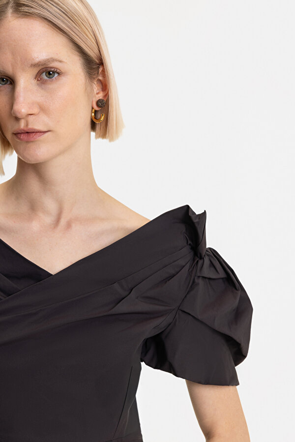 DARK BROWN OFF THE SHOULDER DRESS 6