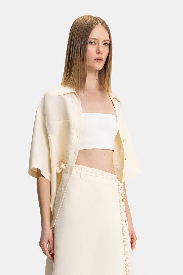 CREAM SHORT SLEEVE SHIRT