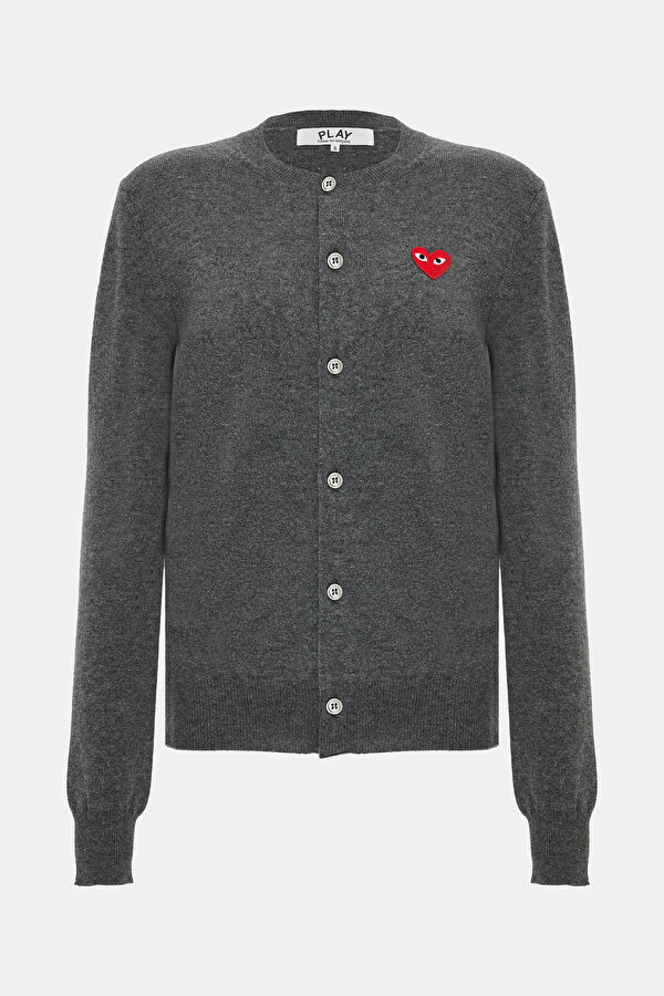 Comme Des Garcons Play Women Grey Cardıgan