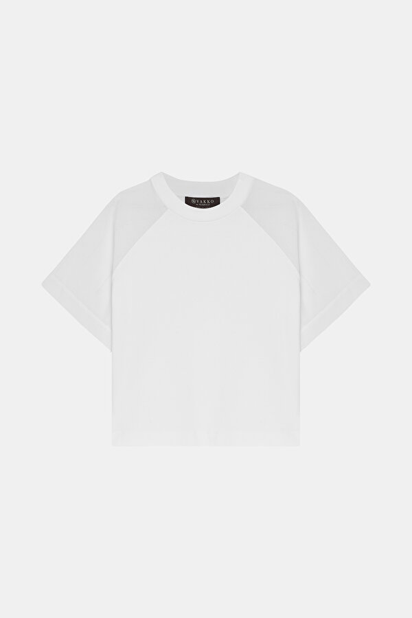 WHITE BASIC / ROUND NECKLINE SHORT SLEEVE TSHIRT 7