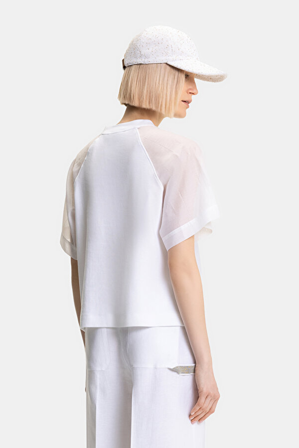 WHITE BASIC / ROUND NECKLINE SHORT SLEEVE TSHIRT 2