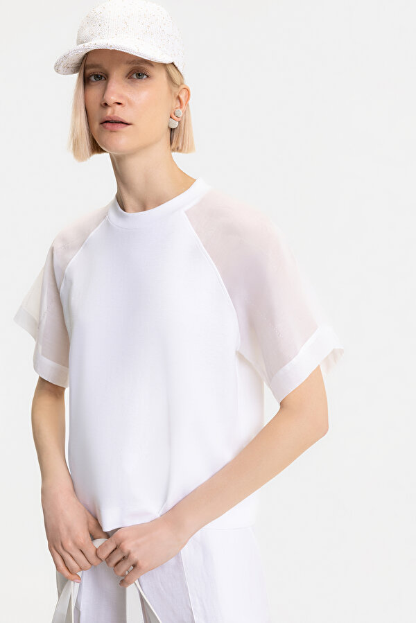 WHITE BASIC / ROUND NECKLINE SHORT SLEEVE TSHIRT 11