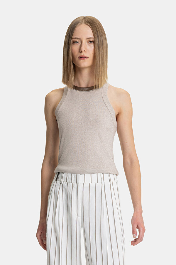 MINK HALTER SLEEVELESS TSHIRT