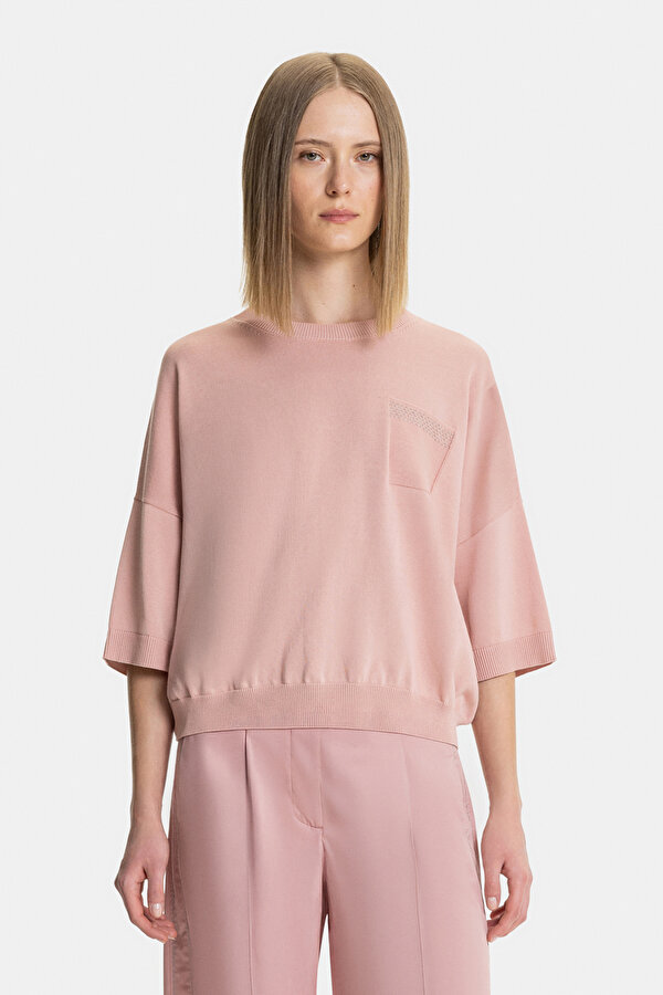 DRIED ROSE BASIC / ROUND NECKLINE TRICOT