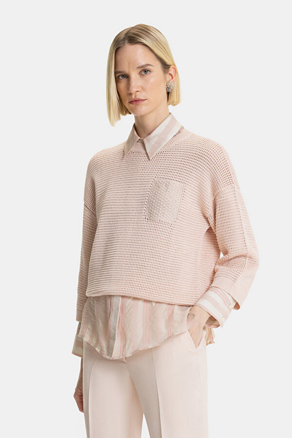 POWDER BASIC / ROUND NECKLINE TRICOT