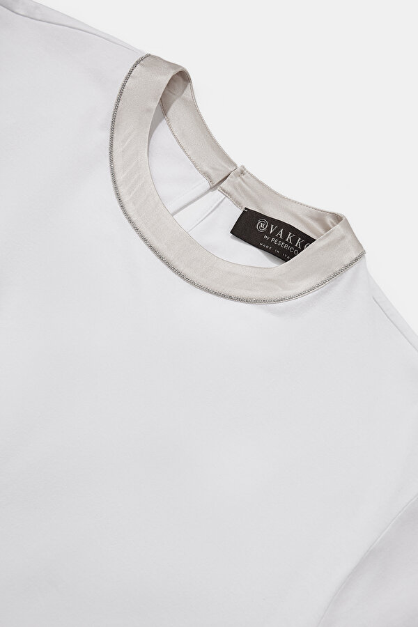 BEIGE BASIC / ROUND NECKLINE SHORT SLEEVE TSHIRT 6
