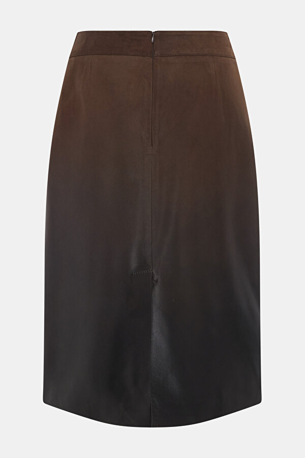 BLACK DEGRADE DESIGN LEATHER SKIRT 6