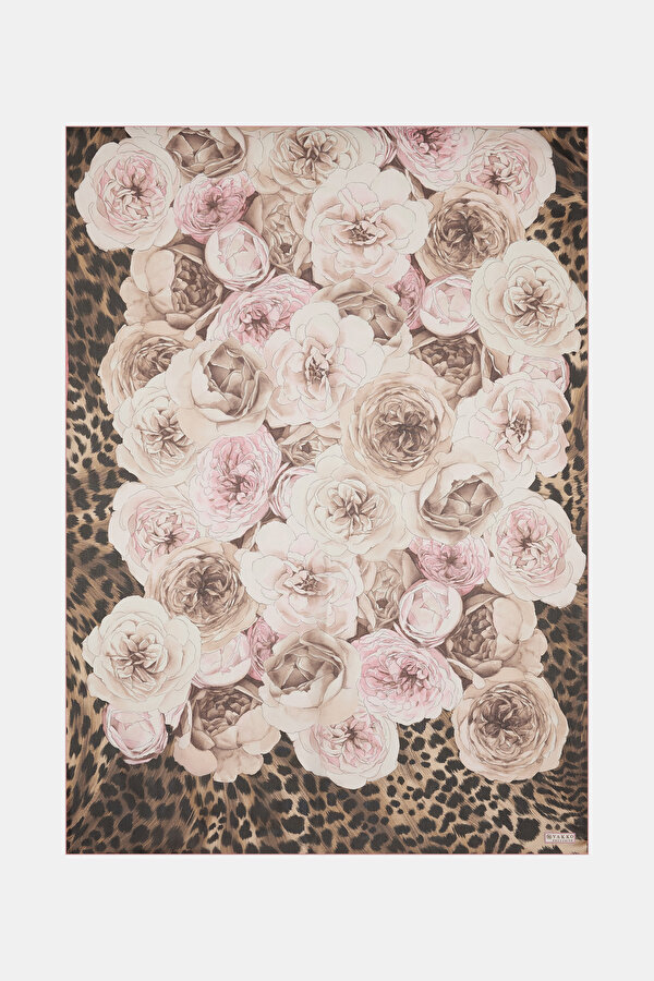 PINK FLORAL PATTERN CHIFFON SHAWL