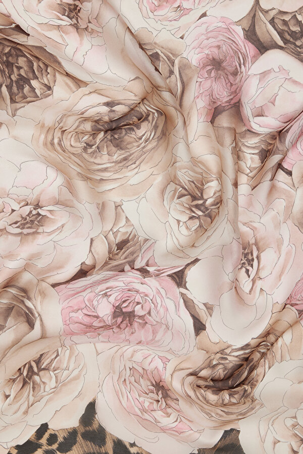 PINK FLORAL PATTERN CHIFFON SHAWL 2