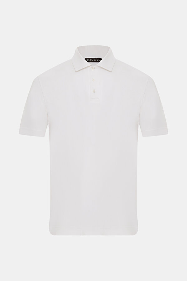 WHITE POLO NECK SHORT SLEEVE TSHIRT
