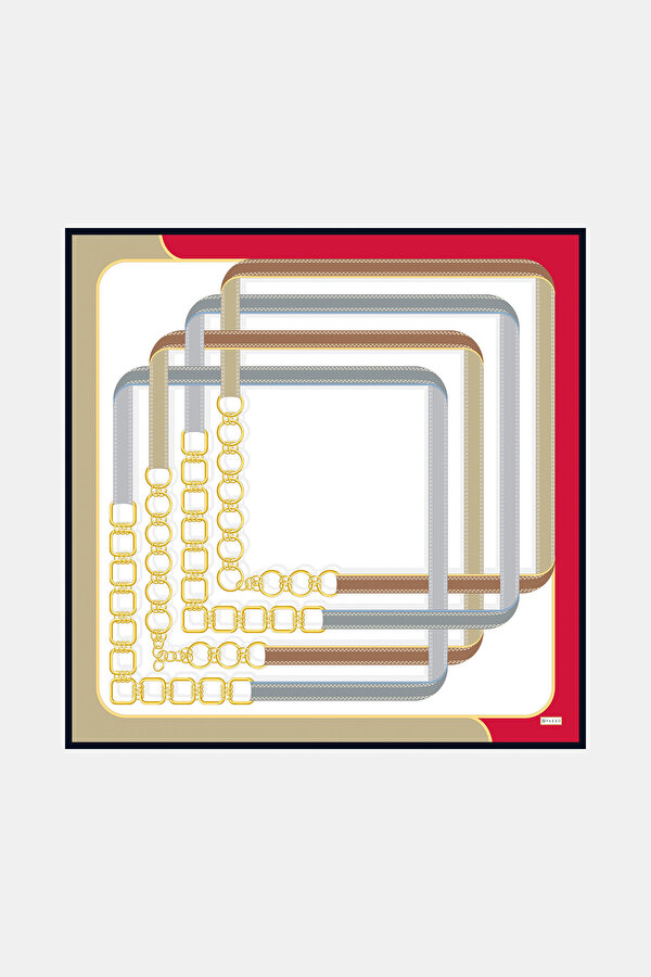 RED OBJECT DESIGN TWILL SCARF