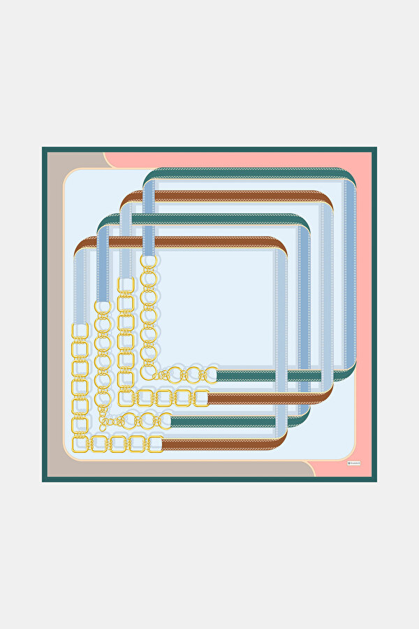 CORAL OBJECT DESIGN TWILL SCARF