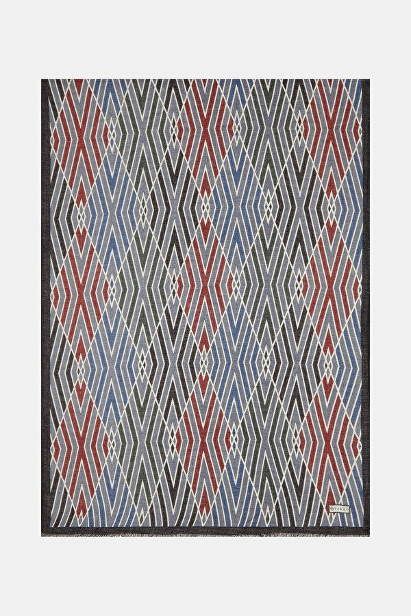 NEPHY GEOMETRIC DESIGN CASHMERE/SILK SHAWL