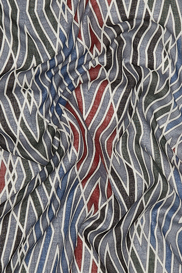 NEPHY GEOMETRIC DESIGN CASHMERE/SILK SHAWL 2