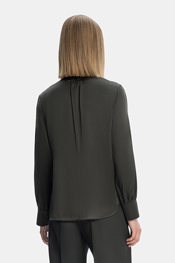 DARK GREEN LONG SLEEVE BLOUSE 2