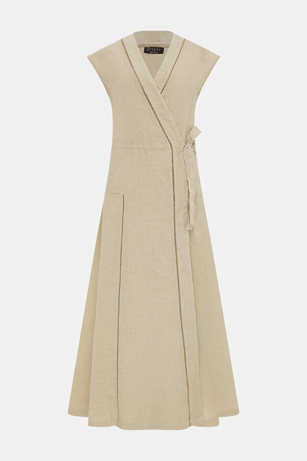 BEIGE OFF THE SHOULDER DRESS