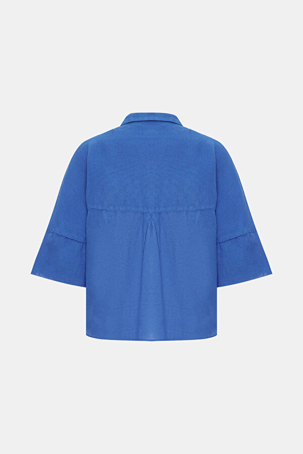 BLUE OFF THE SHOULDER SHIRT 2