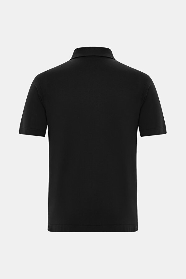 BLACK POLO NECK SHORT SLEEVE TSHIRT 2
