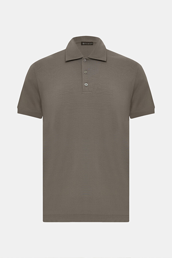 GREY POLO NECK SHORT SLEEVE TSHIRT
