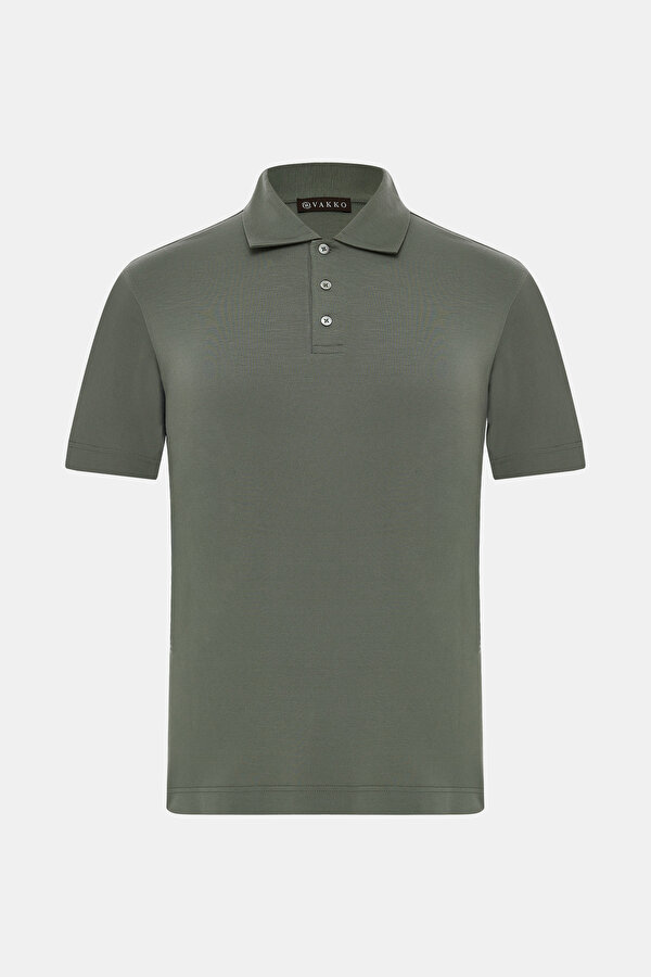 GREEN POLO NECK SHORT SLEEVE TSHIRT