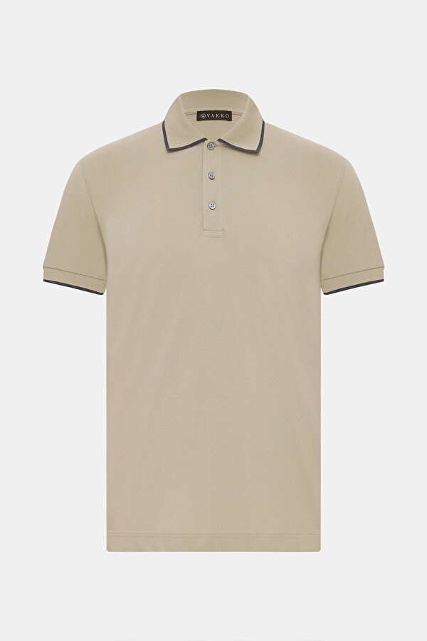 SMOKED POLO NECK SHORT SLEEVE TSHIRT