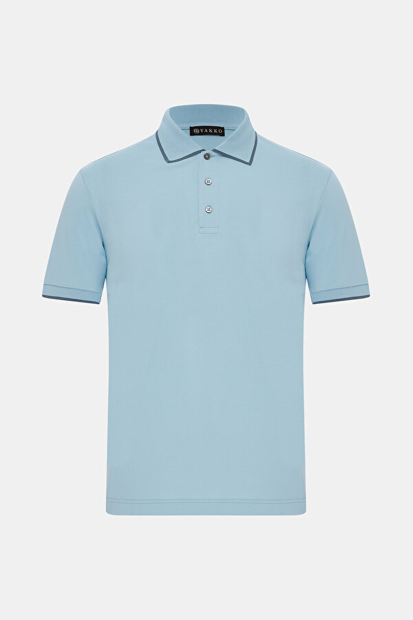 SMOKED POLO NECK SHORT SLEEVE TSHIRT