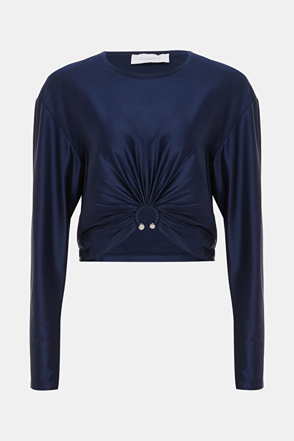 DARK NAVY BLUE LONG SLEEVE BLOUSE