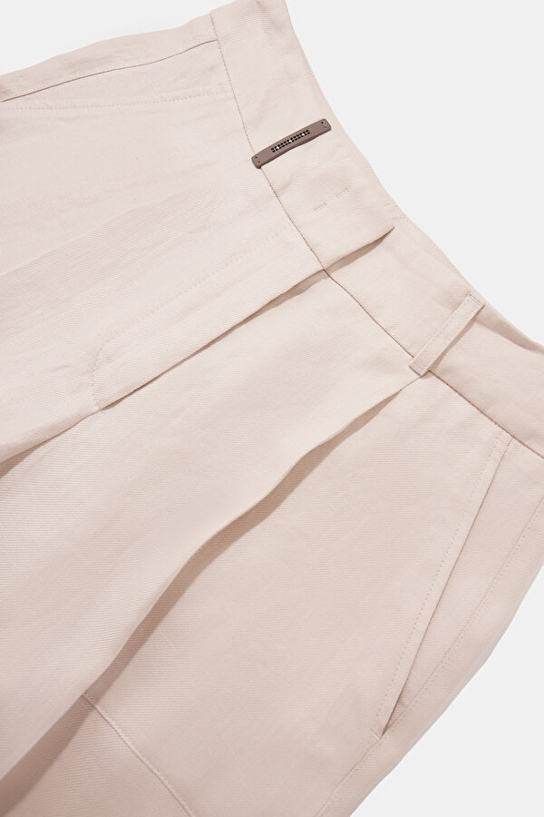 BEIGE WIDE LEG TROUSERS 7