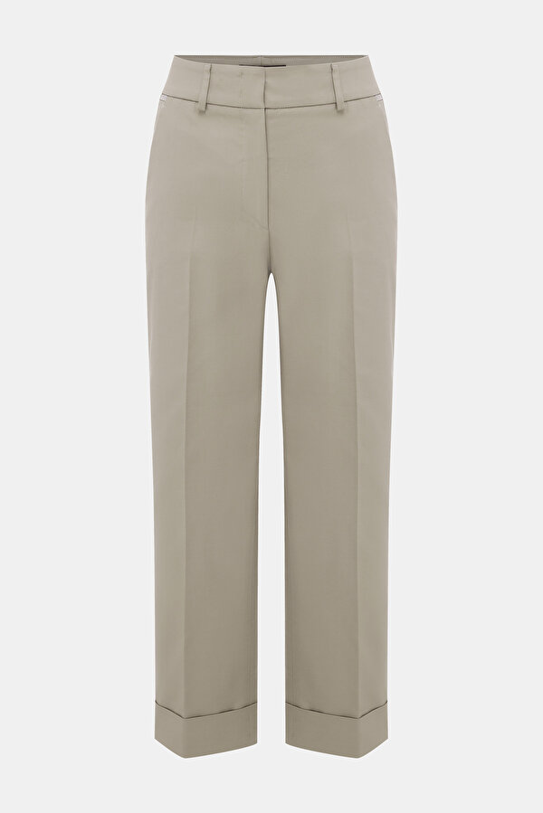 KHAKI WIDE LEG TROUSERS 6
