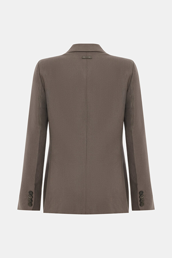 BROWN SURPLICE NECKLINE (CROSS-OVER NECKLINE) JACKET 2