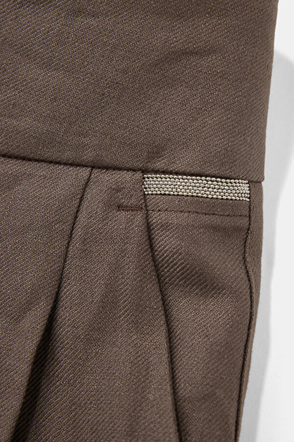 BROWN WIDE LEG TROUSERS 7