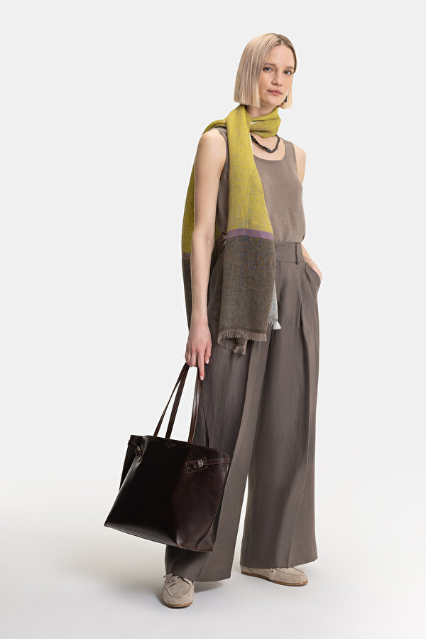 BROWN WIDE LEG TROUSERS