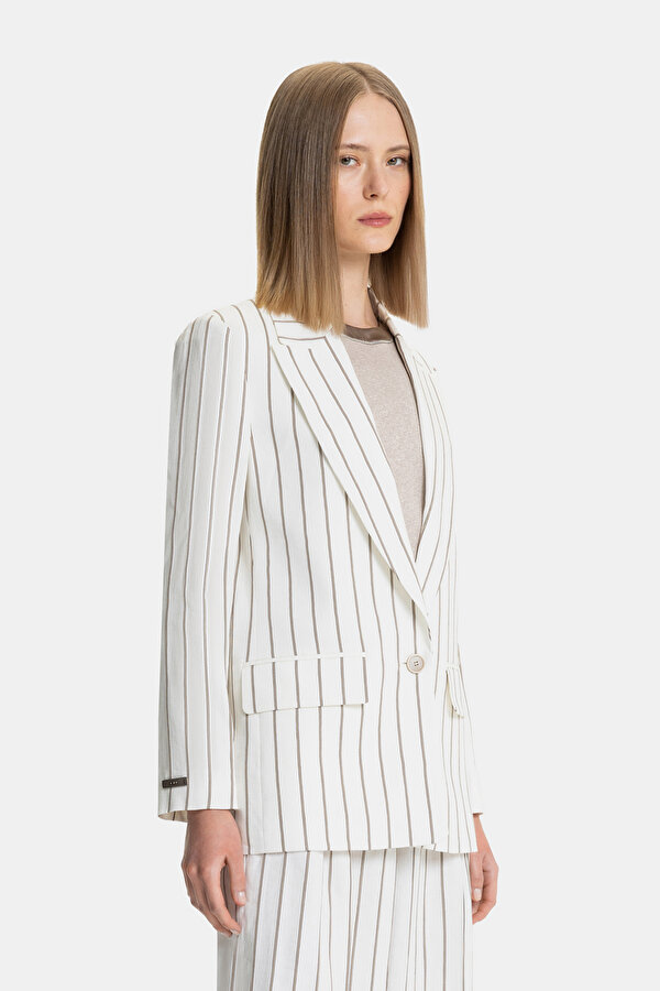 BEIGE SHAWL COLLAR JACKET