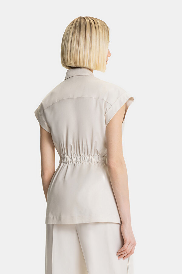 BEIGE OFF THE SHOULDER SHIRT 2