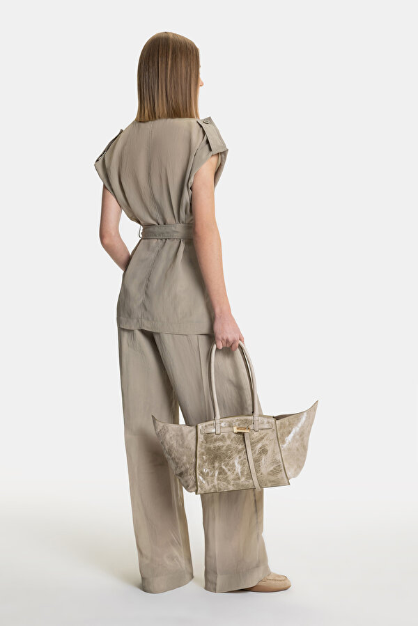 KHAKI SHAWL COLLAR VEST 6