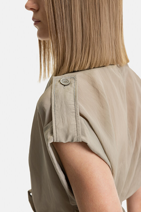 KHAKI SHAWL COLLAR VEST 7