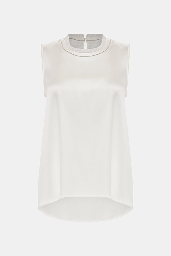 ECRU BASIC / ROUND NECKLINE SLEEVELESS BLOUSE 7