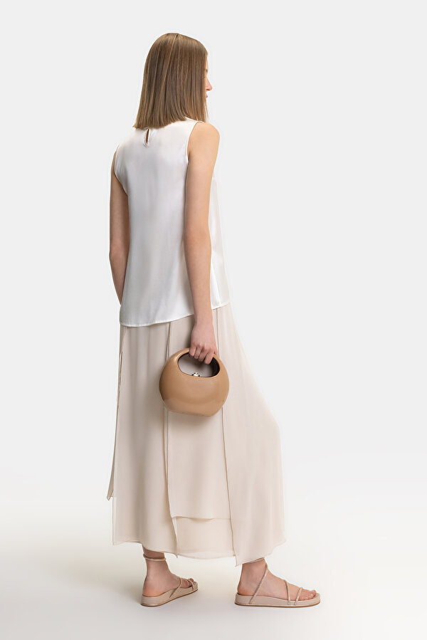 ECRU BASIC / ROUND NECKLINE SLEEVELESS BLOUSE 6