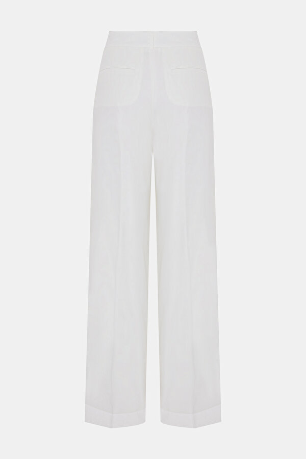 ECRU WIDE LEG TROUSERS 6