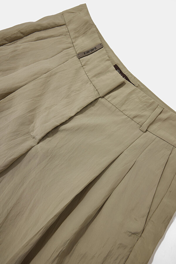 KHAKI WIDE LEG TROUSERS 7