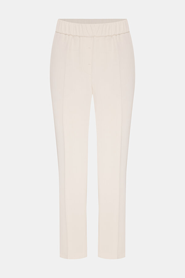 BEIGE WIDE LEG TROUSERS
