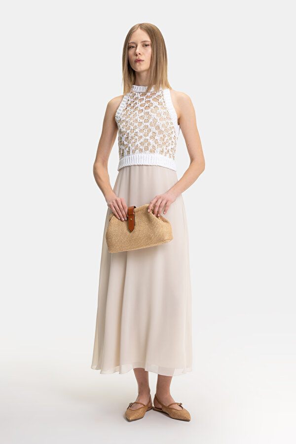 WHITE SLEEVELESS DRESS